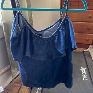Soft denim top, like new, just has some wrinkles